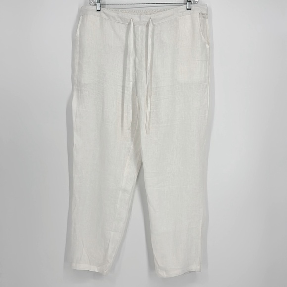 Iximo 100% Linen Paperbag Pants Women’s Size XXL in White New Without Tags! - Picture 2 of 10